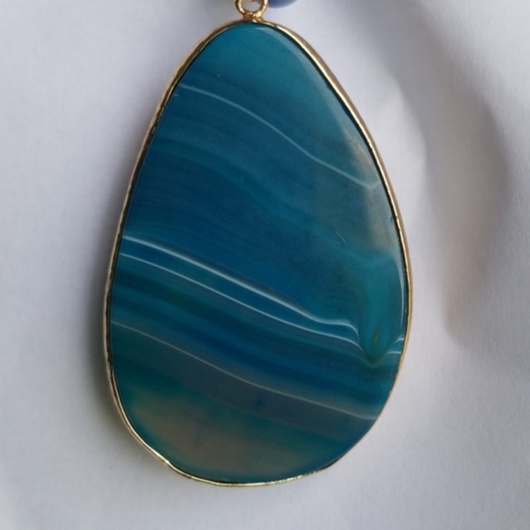 Bohemian  Natural Stone  Knotted statment Necklace - Picture 5 of 7